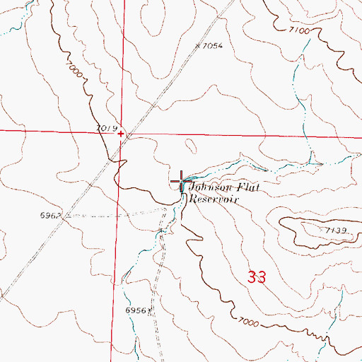Topographic Map of Johnson Flat Reservoir, WY