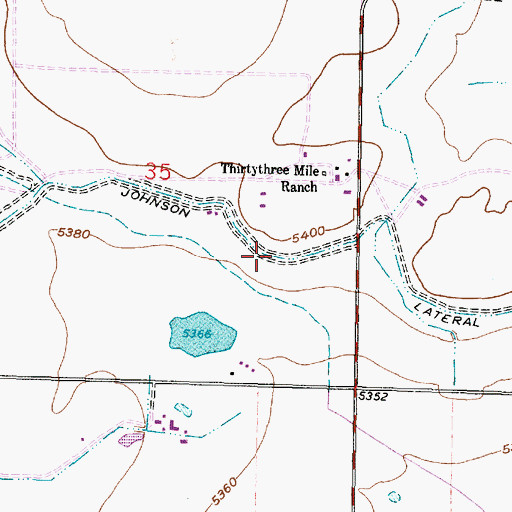 Topographic Map of Johnson Lateral, WY