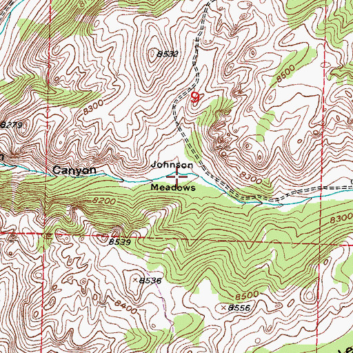 Topographic Map of Johnson Meadows, WY