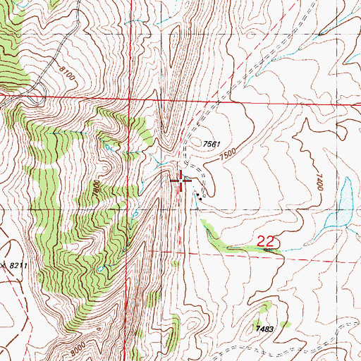 Topographic Map of Johnson Ranch, WY