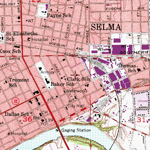 Topographic Map of Brown Chapel African Methodist Episcopal Church, AL