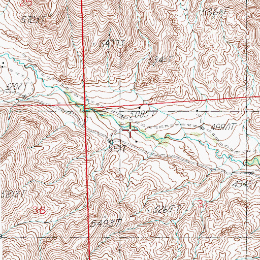 Topographic Map of Johnson Ranch, WY