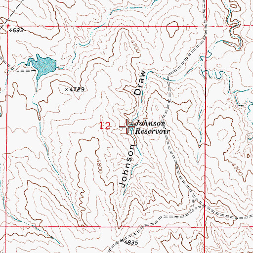 Topographic Map of Johnson Reservoir, WY