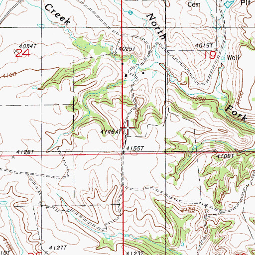 Topographic Map of Johnson School, WY