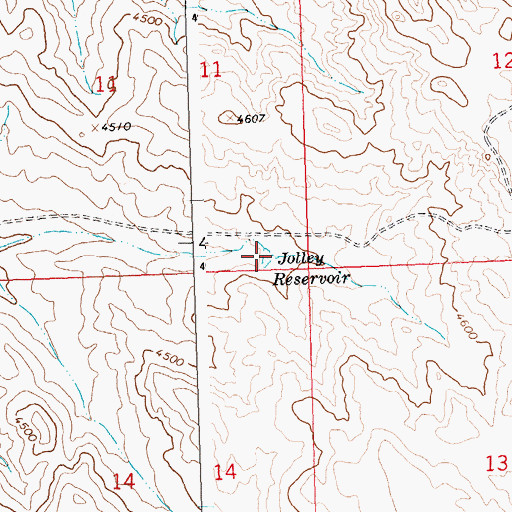 Topographic Map of Jolley Reservoir, WY