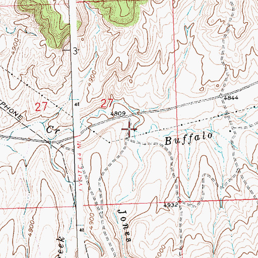 Topographic Map of Jones Creek, WY