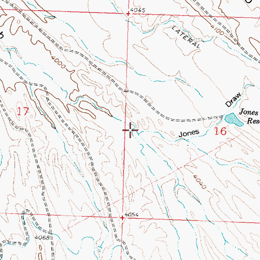 Topographic Map of Jones Draw, WY