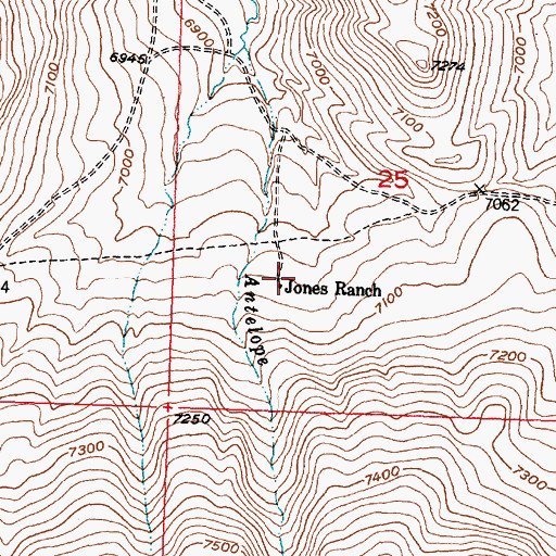 Topographic Map of Jones Ranch, WY
