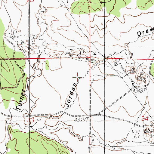 Topographic Map of Jordan Draw, WY