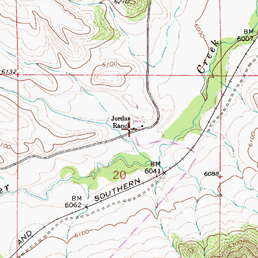 Topographic Map of Jordan Ranch, WY