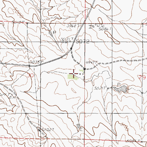 Topographic Map of Jordan Ranch, WY