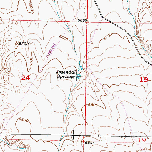 Topographic Map of Josendal Springs, WY