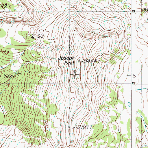 Topographic Map of Joseph Peak, WY