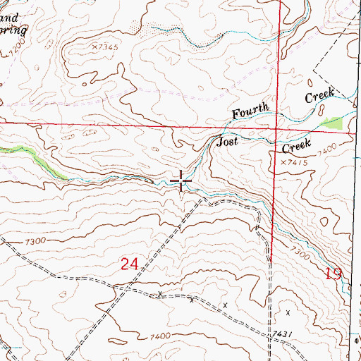 Topographic Map of Jost Creek, WY