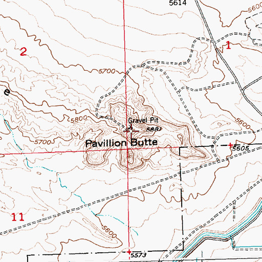 Topographic Map of Pavillion Butte, WY
