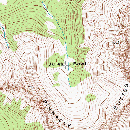 Topographic Map of Jules Bowl, WY