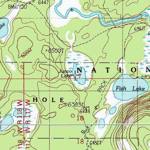 Topographic Map of Junco Lake, WY