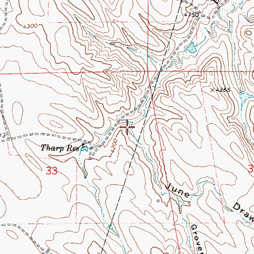 Topographic Map of June Draw, WY