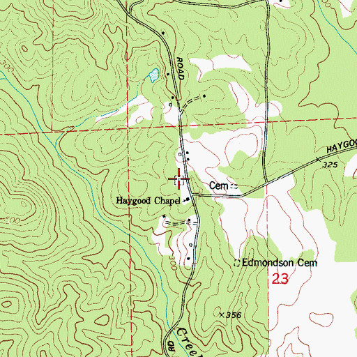 Topographic Map of Haygood Cemetery, AL