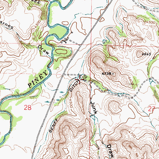 Topographic Map of Junk Draw, WY