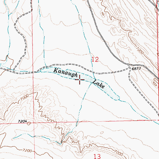Topographic Map of Kanaugh Lake, WY