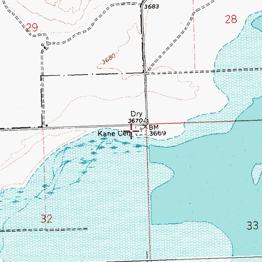 Topographic Map of Iona - Kane Cemetery, WY