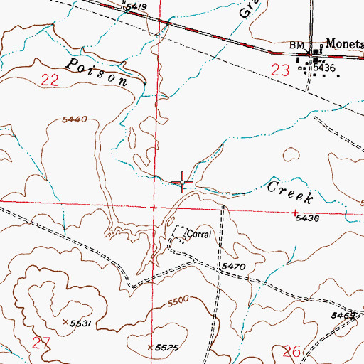 Topographic Map of Kanson Draw, WY