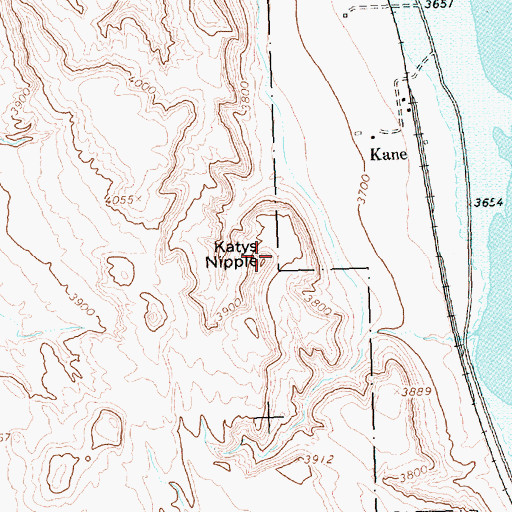 Topographic Map of Katys Nipple, WY