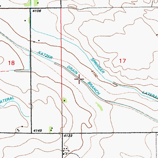 Topographic Map of Katzer Drain Branch, WY