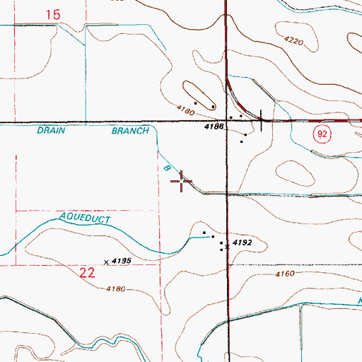Topographic Map of Katzer Drain Branch B, WY