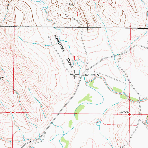 Topographic Map of Keathley Draw, WY