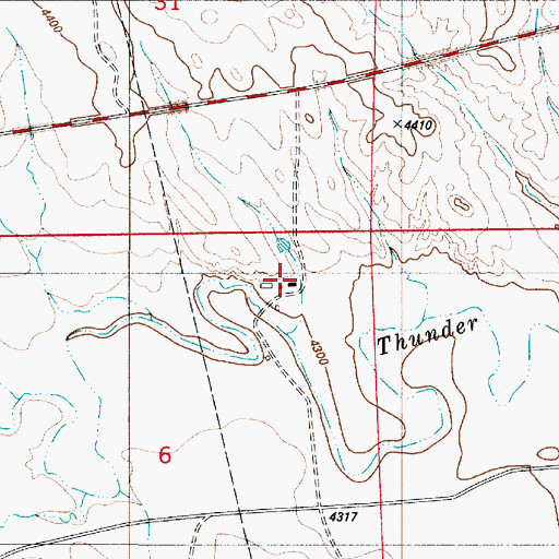 Topographic Map of Keeline Ranch, WY