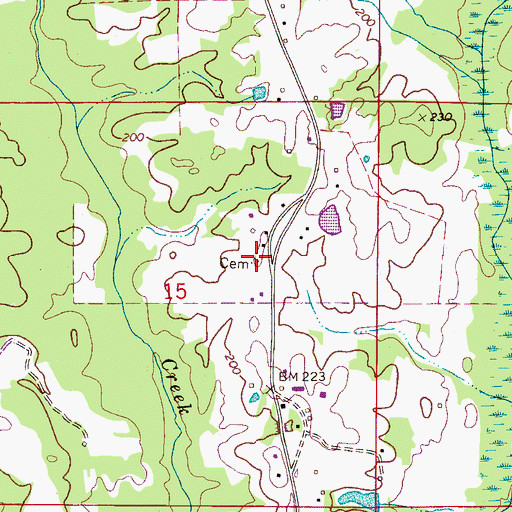 Topographic Map of Sealy Cemetery, AL