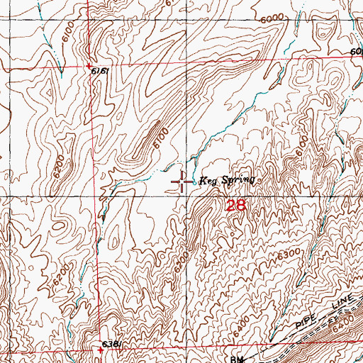Topographic Map of Keg Spring, WY