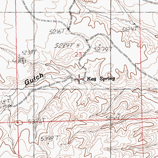 Topographic Map of Keg Spring, WY