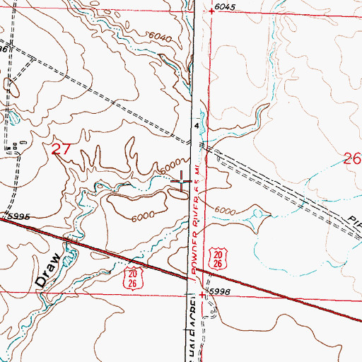 Topographic Map of Keg Spring Draw, WY