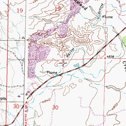 Topographic Map of Keith Ditch, WY