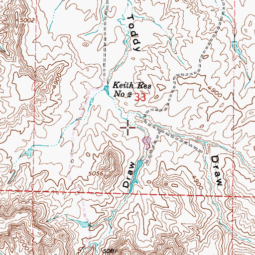 Topographic Map of Keith Draw, WY