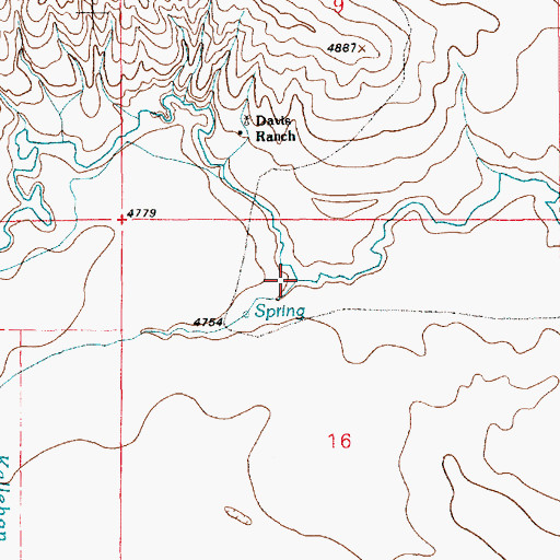 Topographic Map of Kellehan Creek, WY