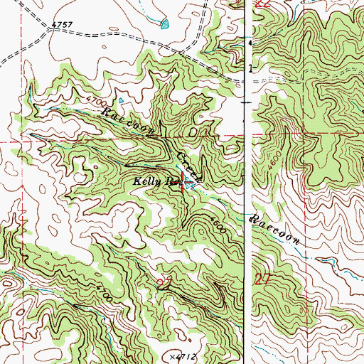 Topographic Map of Kelly Reservoir, WY
