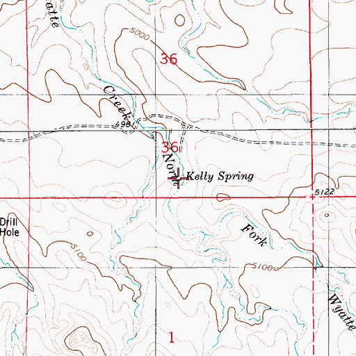 Topographic Map of Kelly Spring, WY