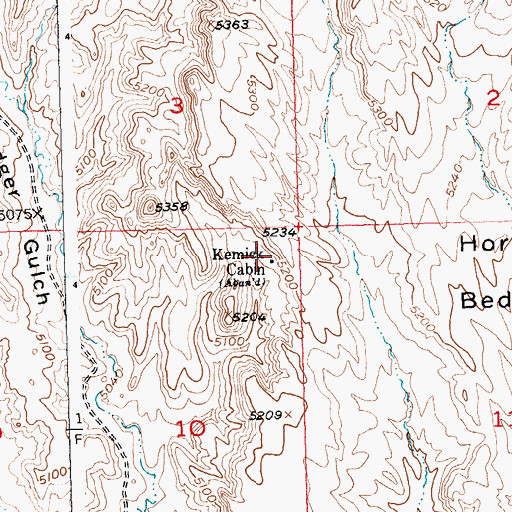 Topographic Map of Kemick Cabin, WY