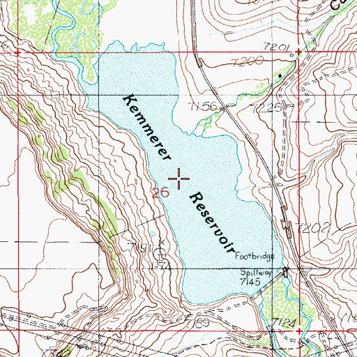 Topographic Map of Kemmerer Reservoir, WY