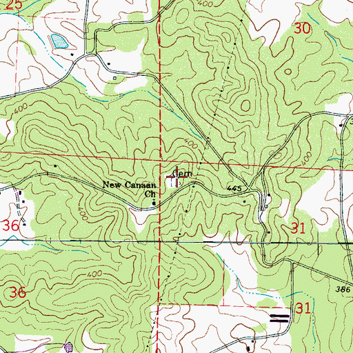 Topographic Map of Canaan Cemetery, AL