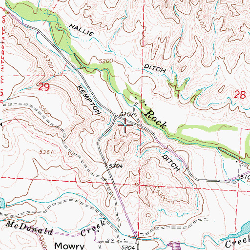 Topographic Map of Kempton Ditch, WY