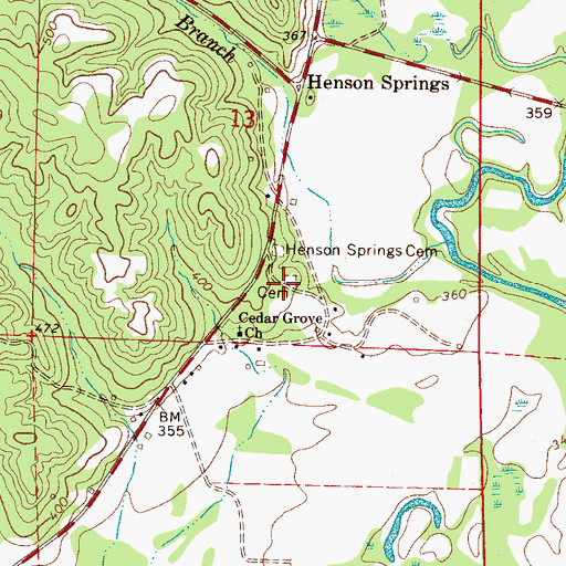 Topographic Map of Crump Cemetery, AL