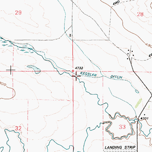 Topographic Map of Kessler Ditch, WY