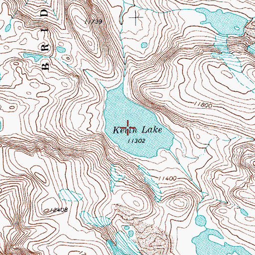 Topographic Map of Kevin Lake, WY