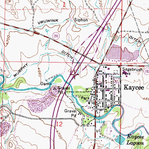 Topographic Map of Keyes Draw, WY