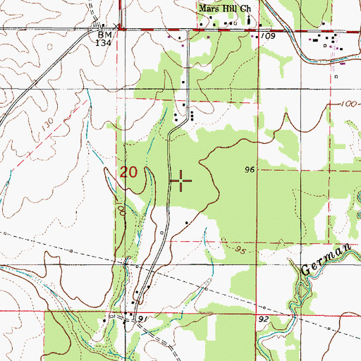 Topographic Map of Micken Cemetery, AL